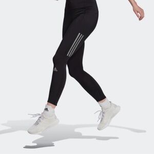 adidas Black High-Waist 7/8 Leggings with Reflective Stripes